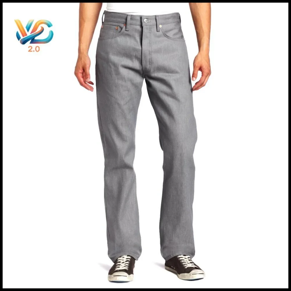 Straight Leg Shrink-to-Fit Jeans, Regular Thigh Fit, Waist Sits